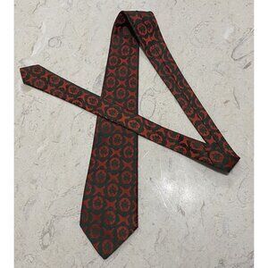 Vintage Belvedere Necktie Tie Mens Retro Floral Red Green Austria Geometric